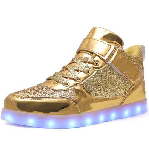 Image of JEVRITE Unisex LED Light Up High Top Sneakers - USB Charging for Women & Men - Couples Shoes