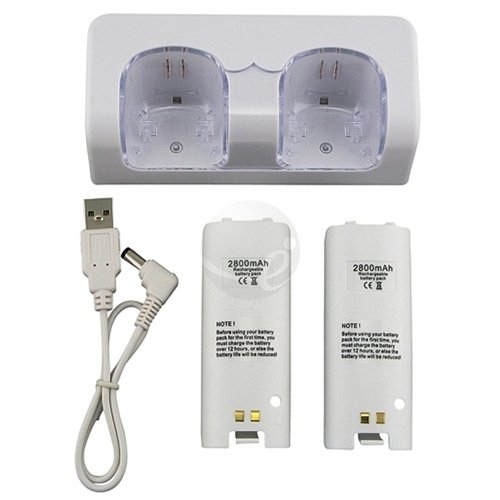 Dual Charger 2 battery Dock for Nintendo Wii Remote NEW