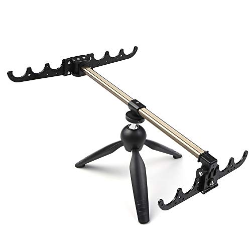Soporte Caña Pescar Soporte de Tierra Plegable Telescópico Soporte de Aparejos Pesca Ajustable Accesorios de Pesca Al Aire Libre Pesca en Hielo Pesca en Balsa (Tripod Base)
