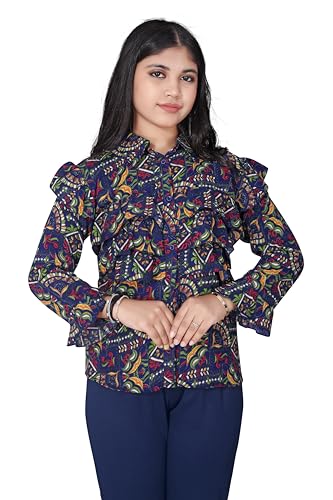 Image of Girls /Kids Printed Floral Designer Top and Palazzo Set Crop Top and Palazzo Set Printed /Fancy Palazzo and top Set for Girls with tie in Waist