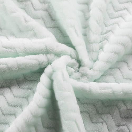 Image of CREVENT 2Pcs 75cmX100cm Cute Cozy Fluffy Warm Baby Blankets for Infants Toddlers' Bedding Crib Cot Stroller - Grey Cloud + Avocado Green