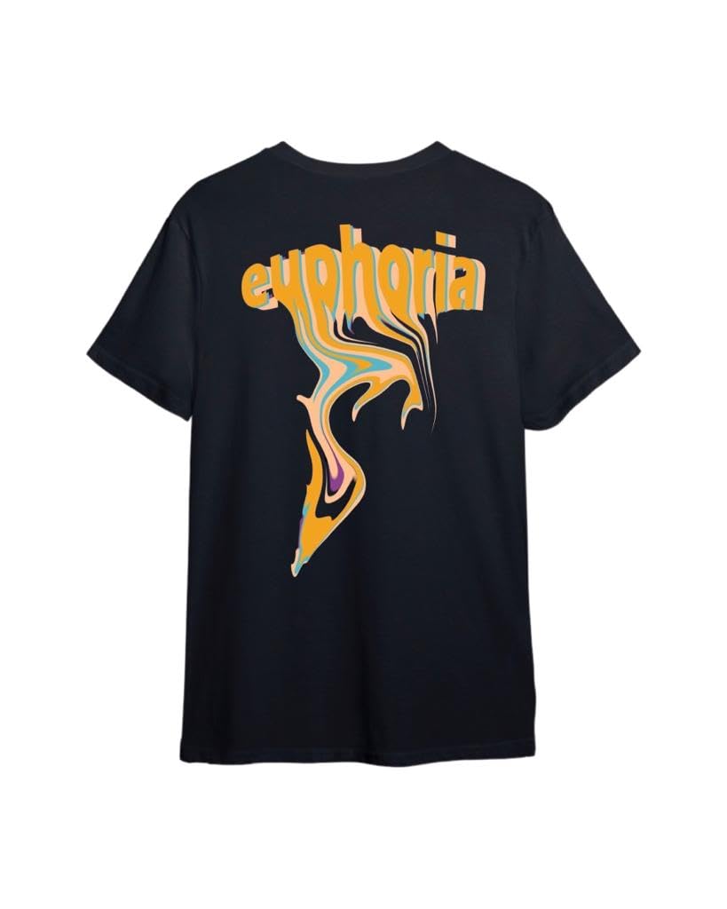 TSL Euphoria T-Shirt (Unisex), Printed 100% Cotton,Regular fit- The Shero Label (X-Small) Black