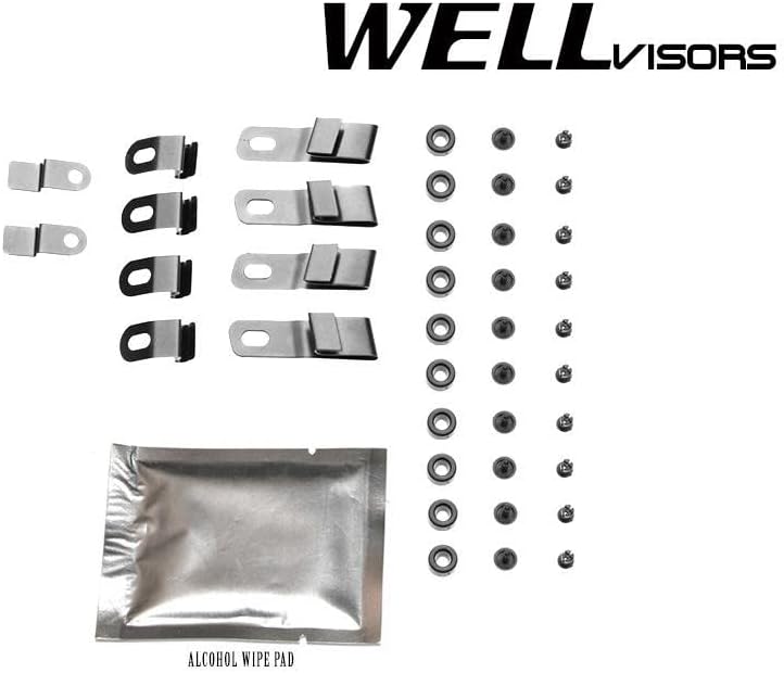 WellVisors Window Visors Wind Deflectors Compatible with Chrysler 2008-2020 Grand Caravan 2011-2016 Town & Country 2009-2012 Routan Premium Series Rain Guards 3-847DG005