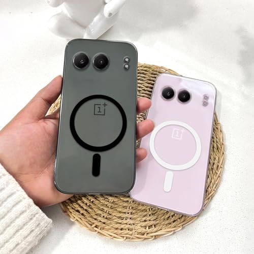 Image of COLORflow Back Cover Compatible with OnePlus Nord 4 5G | Black Crystal Clear | MAG-Safe | Slim Soft Touch Case with Anti-Slip Grip & Camera Protection
