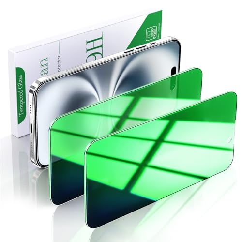 Couverture complète en verre trempé de confidentialité vert froid pour iPhone 16 Pro