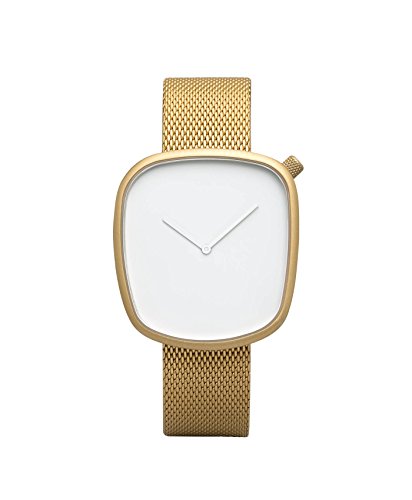 Bulbul Pebble 08 Watch - Matte Golden Steel On Gold Mesh #TOP8