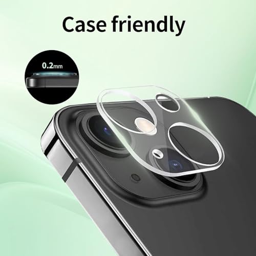 Image of Camera Lens Protector Compatible with iPhone 14 Plus (Pack of 3) | 9H Tempered Glass Camera Lens Guard | Scratch Resistant | HD Clear | Anti-Fingerprint | Easy Installation | Bubble Free
