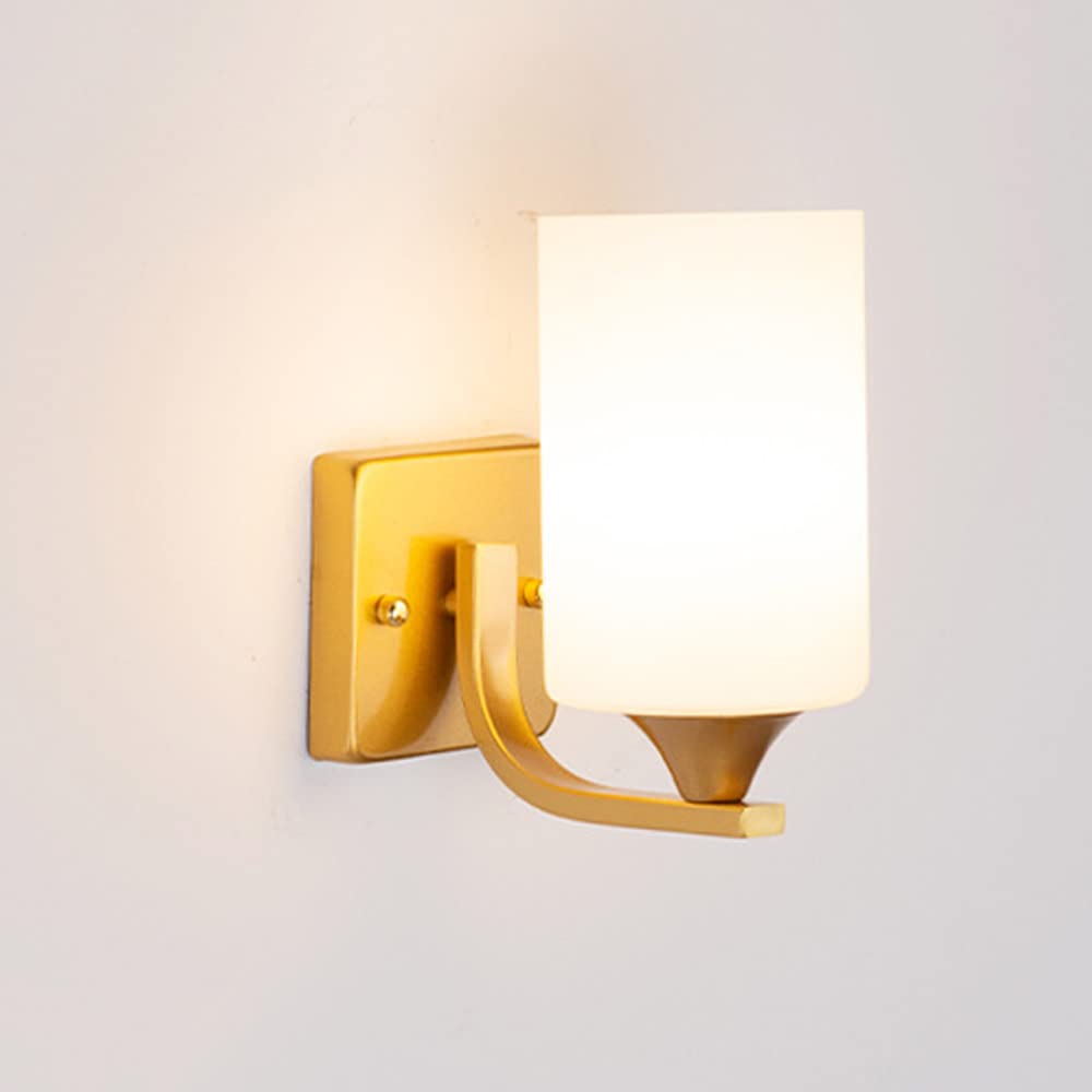 An Der Wand Befestigte Wandleuchte Moderne Zylindrische Glaslaterne Leuchte Schlafzimmer Nacht Leselampe Wandleuchte Leuchten Schminkspiegel Wandleuchten Für Home Restaurant/Gold