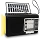 Kleines Radio mit Solarpanel & 1200mAh Akku, AM/FM/SW1-6 Empfänger mit 8W-Lautsprecher/TWS/USB/TF/Taschenlampe, Suitcase Kofferradio mit Bluetooth für Camping, Notfälle und Outdoor (Schwarz)