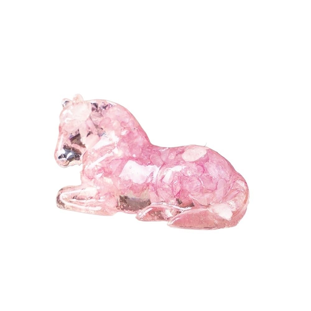 HUFFA Ornamental Horse Figurine - Crystal Epoxy Resin Home Decoration with Natural Tiger Eye Chips