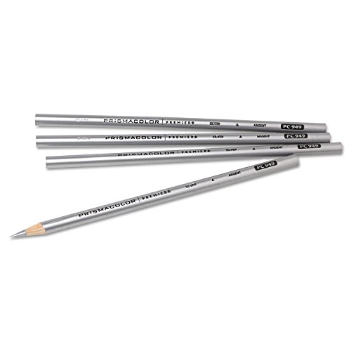 Prismacolor 652-03375 Thick Lead Art Pencil, Silver Lead/Barrel cover