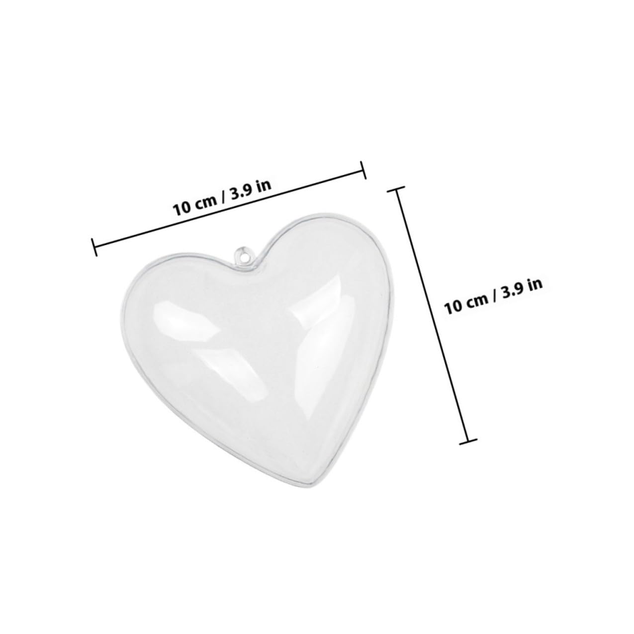 Bolas de Adorno Colgantes Transparentes en Forma de Corazón 10 CM 12 Piezas Bolas Rellenables para Decoración de San Valentín Navidad y Bodas