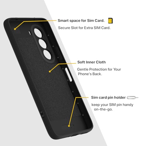 Image of Pikkme Back Cover for Realme P4x 5G Camera Protection 3D Hexa Cube Design Silicone Protective Bumper Case (Black)