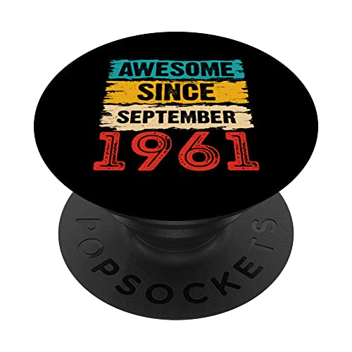 Regalos de 62 años impresionantes desde septiembre de 1961 para 62 cumpleaños PopSockets PopGrip Intercambiable