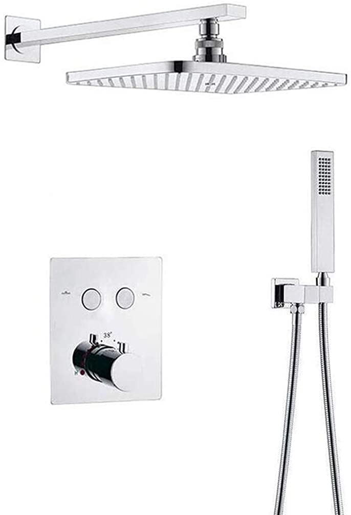 Système de douche thermostatique en laiton et ciel de pluie luxe