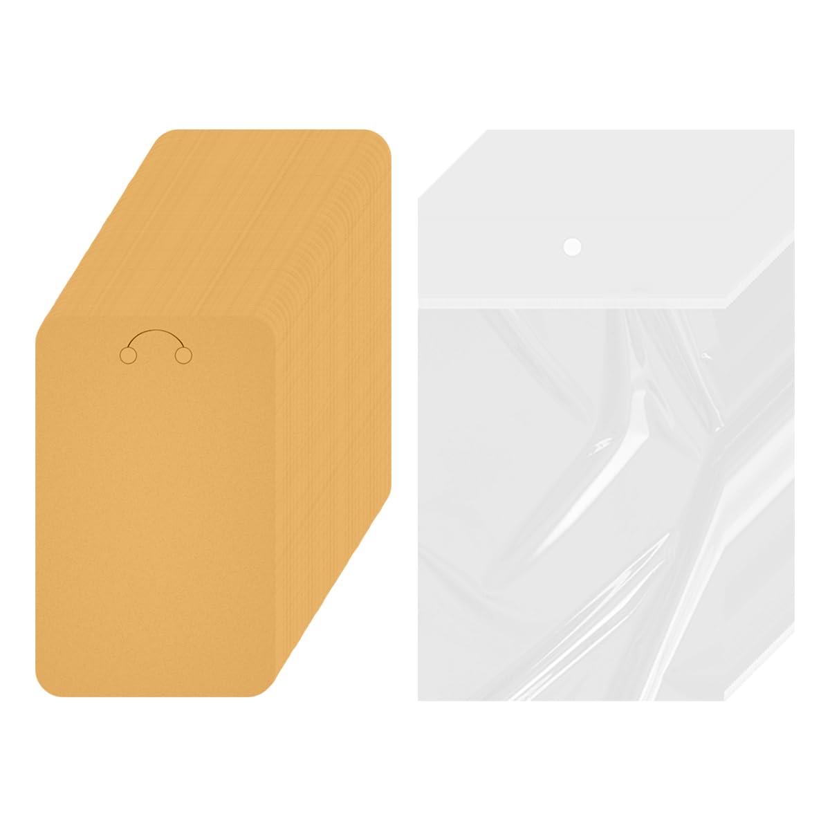 Lotsdonxia Leather 100Pcs Self-Adhesive Sealing Bags For Jewelry Display: Keychain, Necklace, And Earrings Display Cards And Packaging Supplies（Leather）