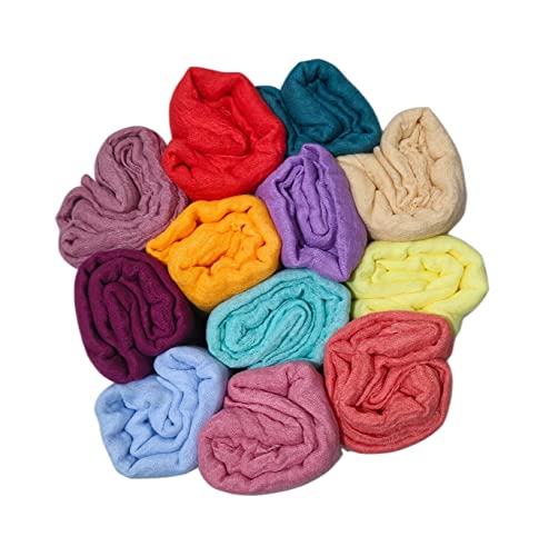 Image of Iba & Isba Women's Plain Crinkled Scarves, Stoles, Hijab (76 x 36 inch)