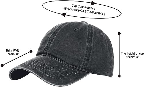 Image of Glamorstar Classic Unisex Baseball Cap Adjustable Washed Dyed Cotton Ball Hat