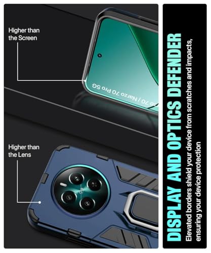Image of AIBEX Armor Back Cover Compatible for Realme 14 Pro Lite /Realme 13 Pro 5G / Realme 13 Pro Plus 5G| Rugged Shockproof Case with Ring Holder & Kickstand | Military-Grade Protection |Magnetic Car Mount