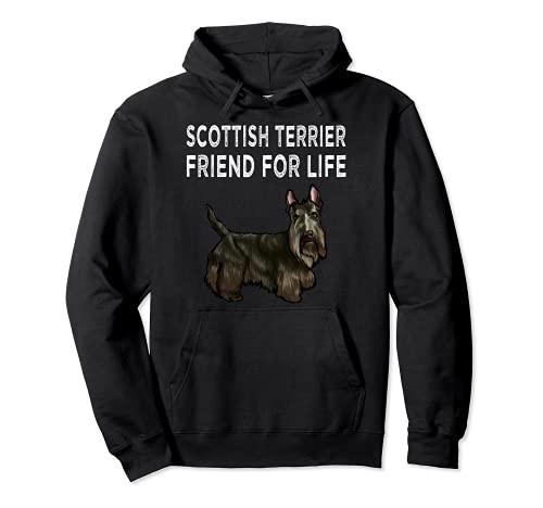 Scottish Terrier Friend For Life Dog Friendship Pullover Hoodie, Black