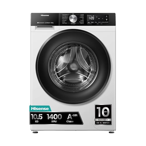 Hisense WF3S1043BW3 - Lavadora con Vapor, Clase A, 10.5 kg, Conectividad WiFi, Función Vapor 99,9%,...
