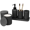 Set 4 Accessori Bagno Beige - Offerta Dispenser e Organizer Lavabo