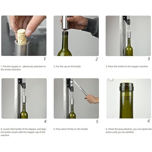 générique Carafes à vin : Tire-Bouchon Manuel en Acier Inoxydable, Base réglable en Hauteur, mécanisme de Fermeture à Levier à Ressort, Compatible avec Les Bouchons en liège naturels et synt