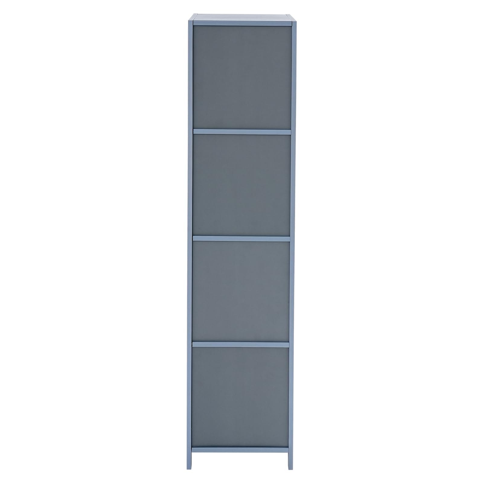 4-StöCkiger Bambus-Aufbewahrungsschrank Mit KlapptüRen – 30 * 33 * 140cm Kompakter Eckschrank, Geeignet FüR Badezimmer, KüChe Und Wohnzimmer (Grau)
