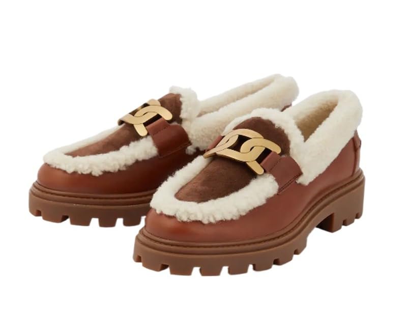 Womens Winter Show Round Head Low Heel Flat Metal Clasp Wool Love Footwear