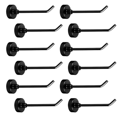 Tinoaly 12pcs Large Magnetic Hooks Heavy Duty, 2.8 Inch Long Magnet Hangers for Cruise Ships Cabins Wall Hooks for Hanging Home Kitchen Refrigerator Garage Supplies