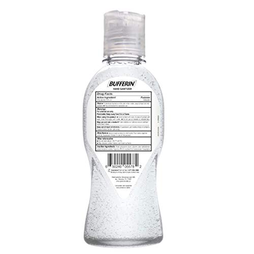 Bufferin Hand Sanitizer, Gel With Aloe & Vitamin E, 8 Fluid Ounces, 4 Count #TOP6