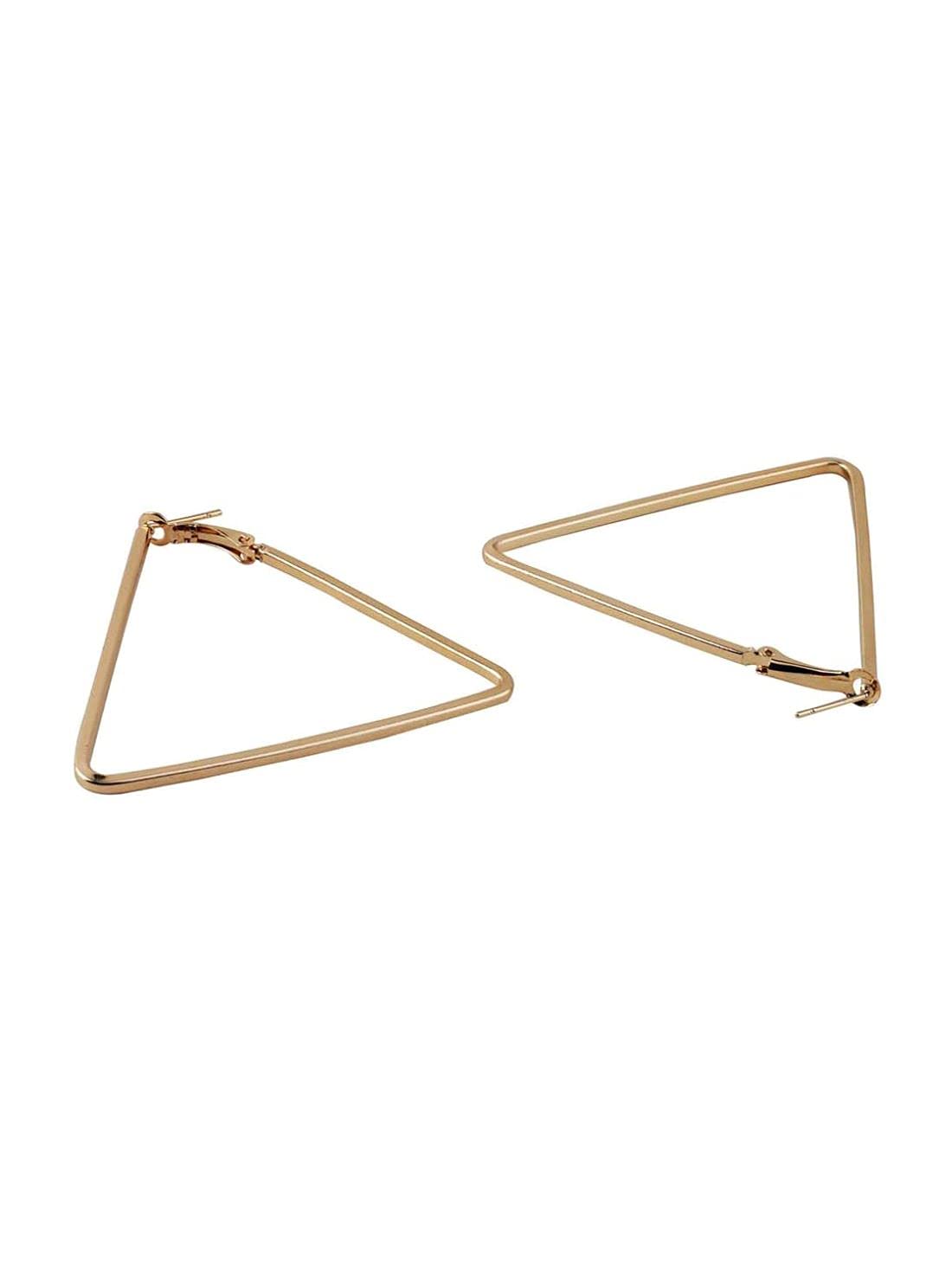 DENICRAAS Triangle Shaped Hoop Earrings Alloy Hoop Earring Fashion Earrings Lasting Love Collection Golden For Women And Girls (B09H51G7PS) Amazon Price History, Amazon Price Tracker