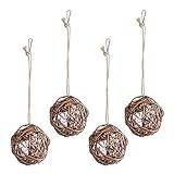 MEWTOGO Set of 4 Hummingbird Nesters Bird Toys- Bird Nest Hanging Balls Stuffed with Cotton for...