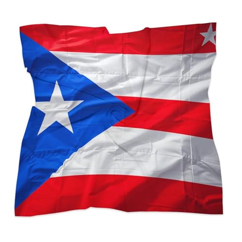 Puerto Rico Flag Women's Silk-Like Fashion Head Scarf Versatile Satin Square Bandana Kerchief