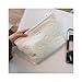 uekeboag White Quilted Cotton Makeup Pouch,Coquette Quilted Toiletry Bag for Women and Girls, Floral Coquette Organizer Bag, Aesthetic Travel Cosmetic Bags(02White Flower)