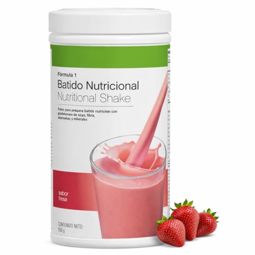 Herbalif e Nutrition Batido Sustitutivo de Comida Formula 1, Sabor Fresa, Alto Contenido de Proteínas, 26 Vitaminas y Minerales, Sin Gluten, Apto para Veganos, 550 gr (Fresa)