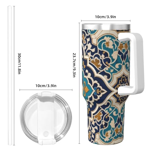 Botella de agua reutilizable de fútbol de 40oz, vaso aislado térmico para café 6