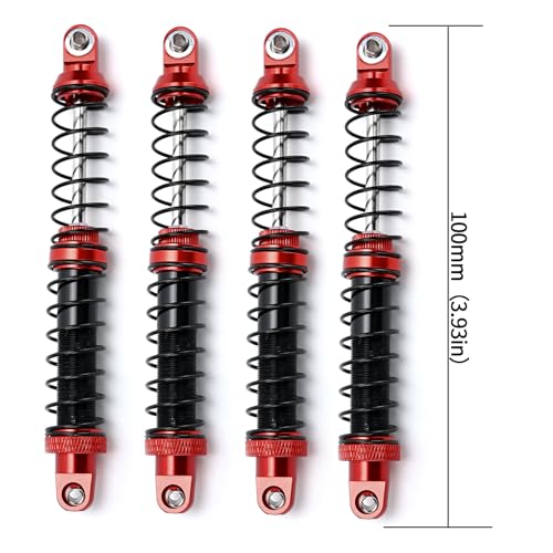 Podazz 4pcs Shock Absorber Set, 1/10 RC Crawler Car Dual-Stage Shock for Axial SCX10 90046 AXI231017 Traxxas TRX-4 D90(100mm)