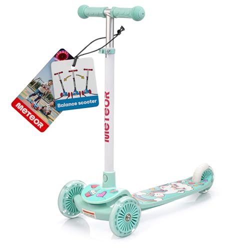 meteor 3‑Rad Kinderroller mit LED Leuchträdern und Balance‑Lenkung – höhenverstellbarer Dreirad Kinder Scooter mit rutschfestem Trittbrett – sicherer Tretroller ab 3 Jahre meteor 3‑Rad Kinderroller mit LED Leuchträdern und Balance‑Lenkung – höhenverstellbarer Dreirad Kinder Scooter mit rutschfestem Trittbrett – sicherer Tretroller ab 3 Jahre