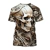 2026 Men's Outdoor Street 3D Crew Neck Short Sleeve T-Shirt Fashion Cool Short Sleeve T-Shirt, White, S #2