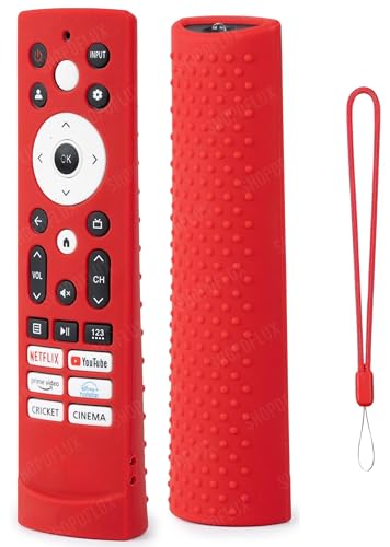 Image of Shopoflux Silicone TV Remote Cover Compatible with Hisense Smart TV Remote VU GloLED Series Tv Remote Cover (RED)