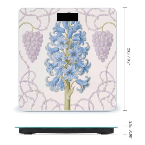 Báscula de baño digital con diseño floral y vidrio templado miniatura 2