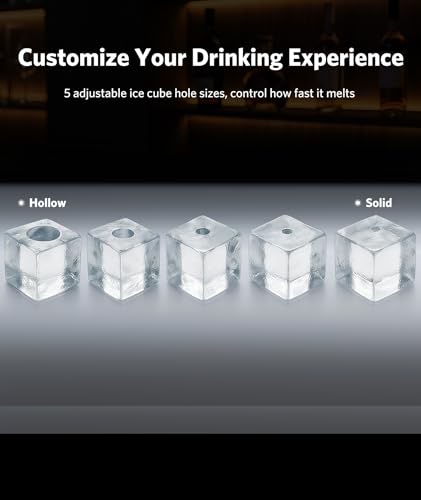 Image of Electactic Crystal Clear Cubic Ice Makers Countertop -Makes 3 Large, 1.6 inch Clear Ice Cubes in 15 Mins, 24h Timer, Self-Cleaning Ice Maker with 5 Ice Cube Sizes for Cocktails, Whiskey & Bourbon