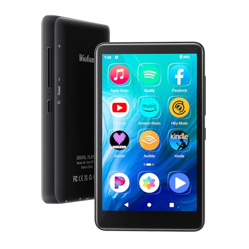 160GB MP3 Player with Bluetooth and WiFi, Diofox Mp3 & Mp4 Music Player with Spotify, Amazon Music, Deezer, Audible, Browser, 4.0
