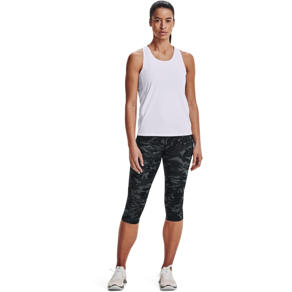 Under Armour UA Fly By Tank, Débardeur de sport respirant, Top de sport pour femme Femme, White / White / Reflective, L