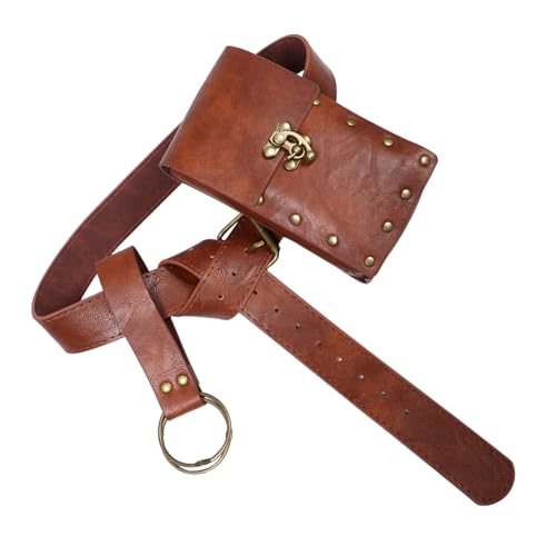 1set Renaissance Belt for Medieval Cosplay Embossed Holder Accessory for Theatrical and Historical Events