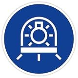 unkompliziertes Anbringen Aufkleber Gebotszeichen „Lampe in Leuchte mit Abschirmung verwenden“ Folie nach ISO 7010 M070  Ø 5-30 cm Made in Germany, Größe: Ø 30 cm