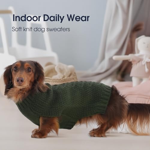 IECOii Hunde Pullover für große Hunde,XXL HundePullover WarmePullover Weste für den Winter,Strickhunde Pullover Hund Sweatshirt für großeHunde Junge Mädchen,Golden Retriever,Pitbull,Grün,2XL