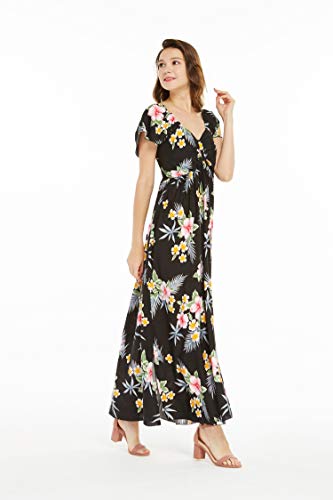 Image of Family Matching Hawaiian Clothes, Hibiscus Black | Black Hibiscus Print • Soft Rayon Fabric • Family Matching Outfits • Vacation Ready • Luau Party Wear
