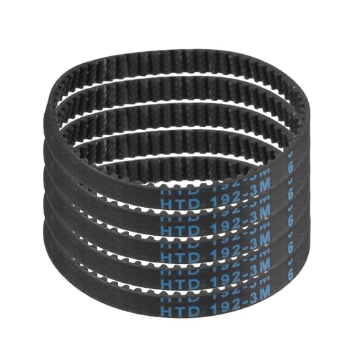 QUARKZMAN 5pz HTD-3M Cinghia di Distribuzione in Gomma 64 Denti, Lunghezza Passo 192mm x Larghezza 6mm x Altezza 2,4mm, Cinghia Distribuzione a Puleggia a Ciclo Chiuso